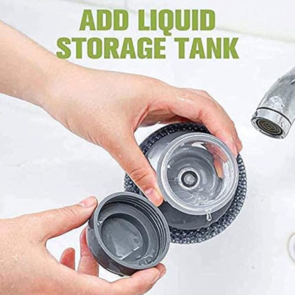 Kitchen Soap Dispenser Scrubber Steel Wire Head Dish Washing