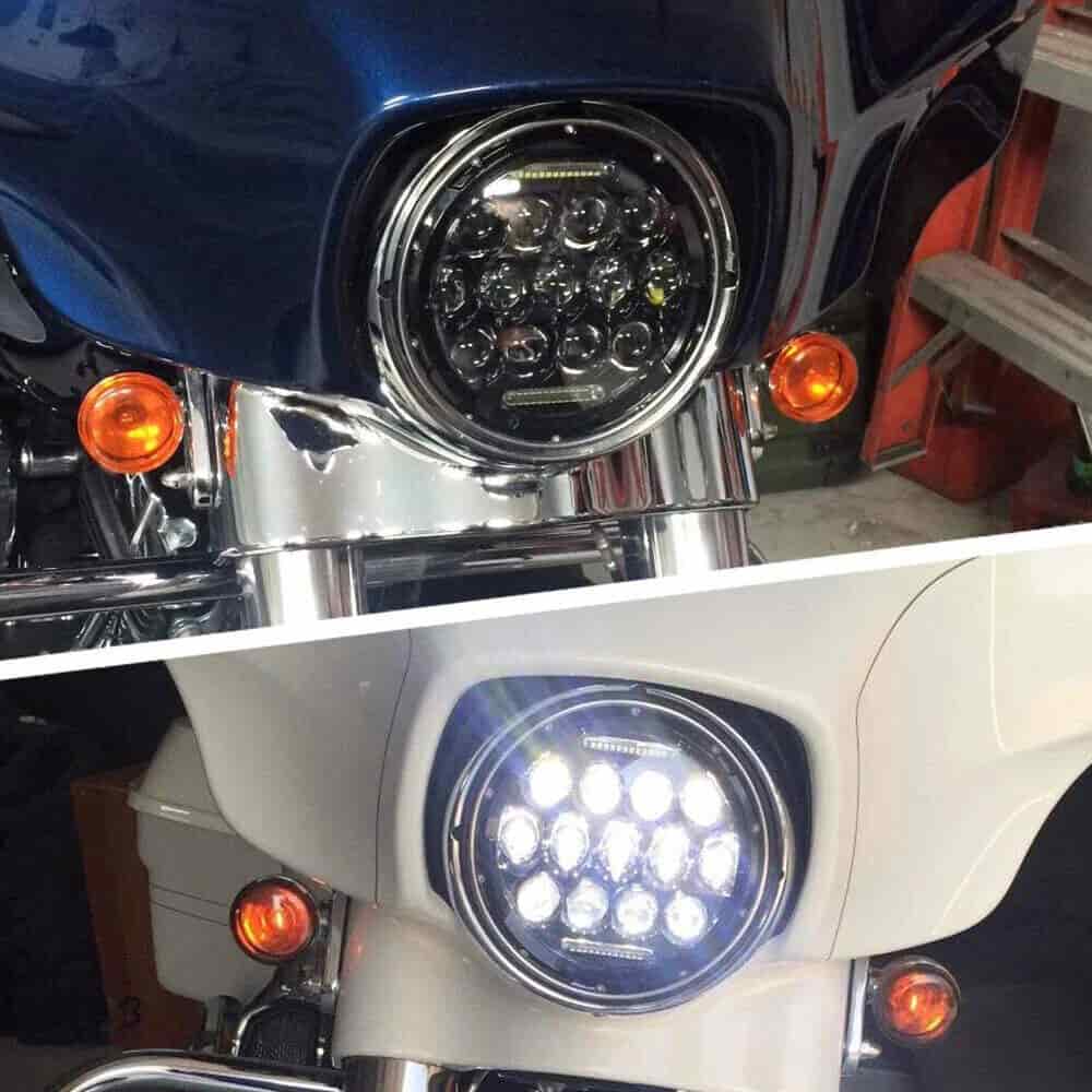 13 LED Projector Bike Headlight High Performance 17.78 CM Each