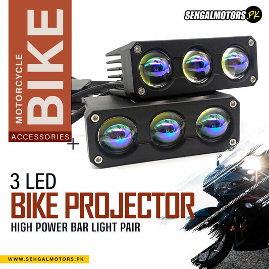 3 LED Bike Projector High Power Bar Light Pair - 3.81 CM