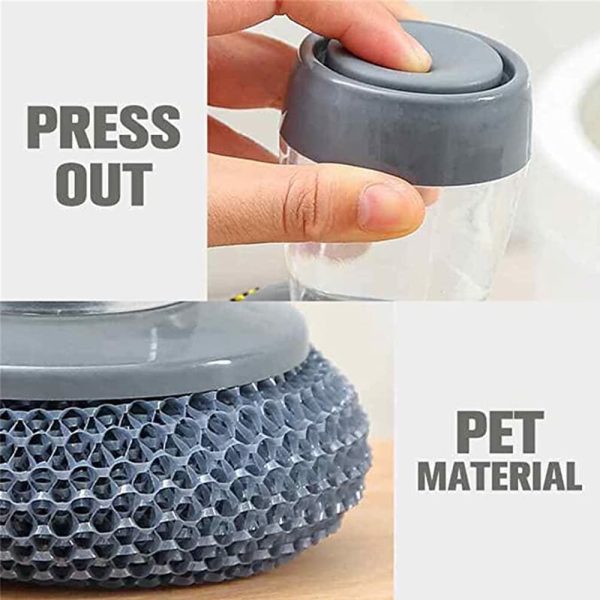 Kitchen Soap Dispenser Scrubber Steel Wire Head Dish Washing