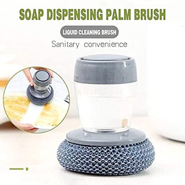 Kitchen Soap Dispenser Scrubber Steel Wire Head Dish Washing